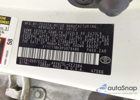 2023 Toyota Camry Se Nightshade Edition Awd из США, поврежденный, VIN 4T1T11BK9PU079486